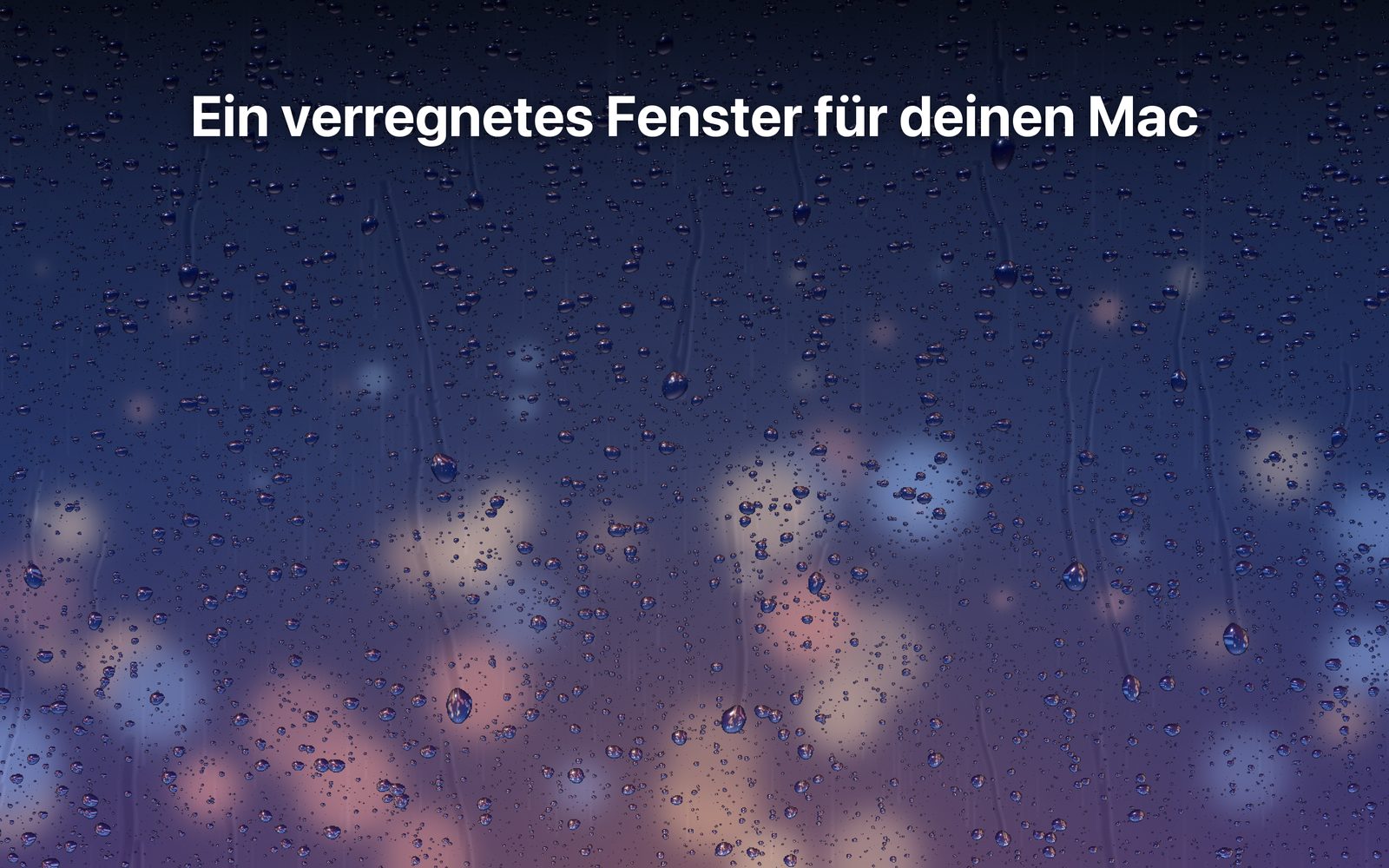 Regen auf einem Hintergrundbild mit Stadtlichtern